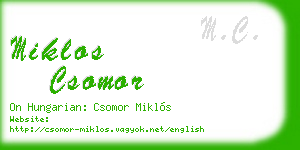 miklos csomor business card